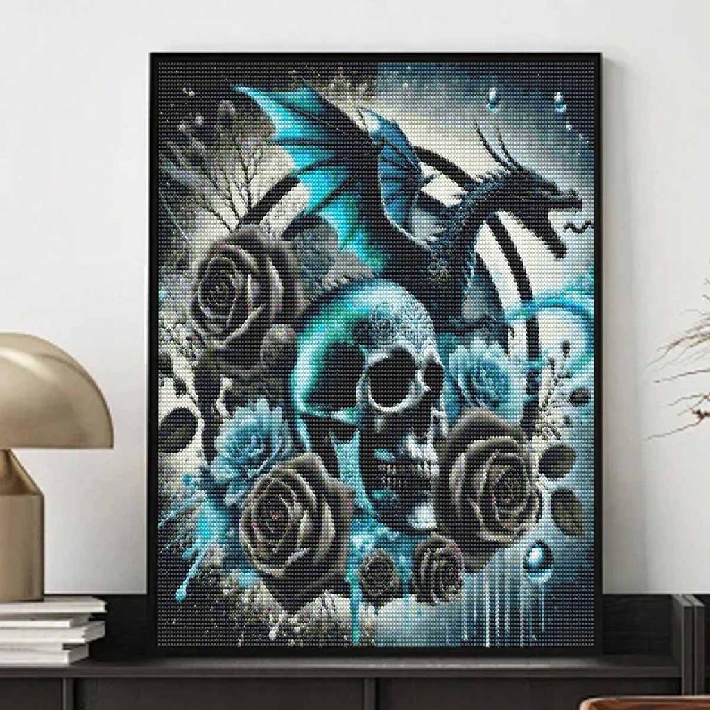 Blue Dragon Rose 5D Diamond Full Diamond Art Painting Kit Diamond Painting Home Decor DIY Craft Gift For Wall Art Living Room Decor