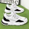 Fashion Platform Vulcanized Men’s Shoes Summer Breathable Flat Men Sneakers Comfortable Casual Sneakers Fashion Lace Up Walking Shoes