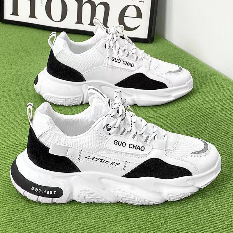 

Мужские кроссовки на платформе из вулканизированной стали, летние дышащие кроссовки на плоской подошве для мужчин, удобные повседневные кроссовки, модная обувь для ходьбы на шнуровке 44 чёрный