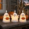 Safe Decorative Night Lights Halloween Ghost Flameless Candle, Cute Holding BOO Letter Tealight, Kid Friendly Gifts Battery Operated LED Flickering