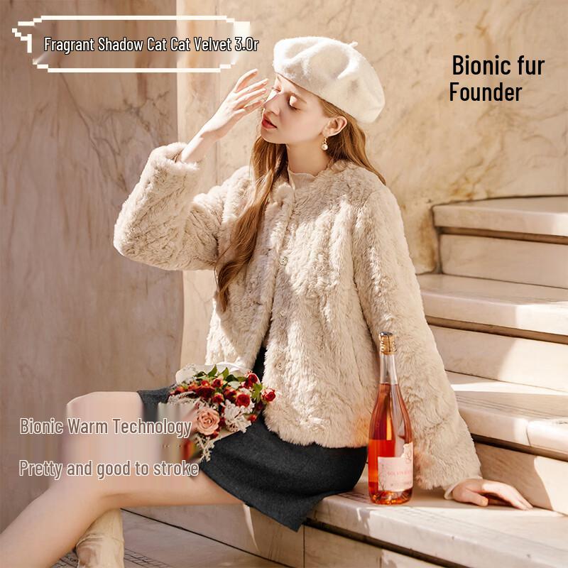 Xiangying  Meow Meow Velvet  Women s Faux Fur Short Jacket L