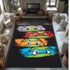 Ninja Turtles Cartoon Printed Crystal Velvet Area Rug, Soft Anti-Slip Water Absorbent Floor Mat for Living Room Bedroom