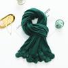 Girls Cute Imitation Cashmere Scarf Women's Winter Warm Solid Color Big Rabbit Fur Ball New Scarf Shawl