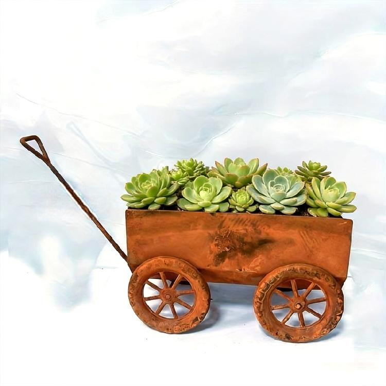 Portable Cart Gardening Container Decorative Plant Container Outdoor Plant Holder for Convenient Placement