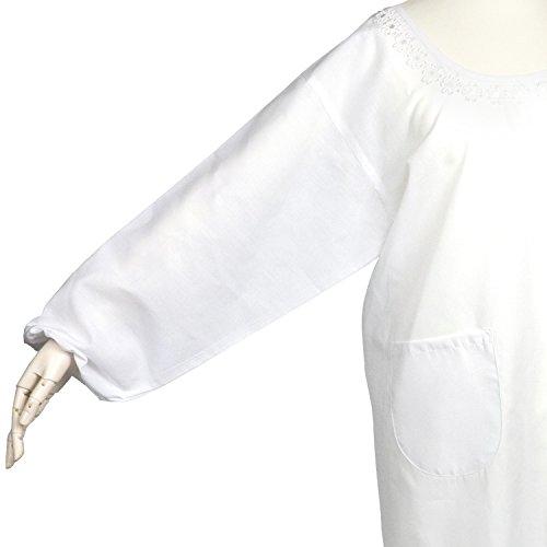 KYOETSU Women's White Apron with Sleeves for Western-Style Cooking (Size M)