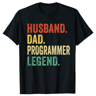Mari Papa programmeur Légende T-shirts 100% Coton Hommes Femmes Mode Décontracté T-shirt Lâche Surdimensionné Streetwear T-shirt