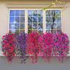 Artificial Morning Glory Silk Flower Vine Hanging Garland Fake Flower String For Home Wedding Outdoor Wall Garden Decor
