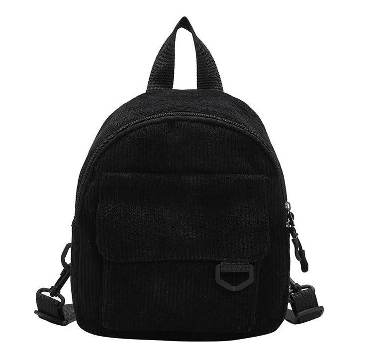 Schoolbag Simple Casual Women's Backpack 1011 New Korean Version This Year Popular Canvas Velvet Texture Small Backpack Women's Bag