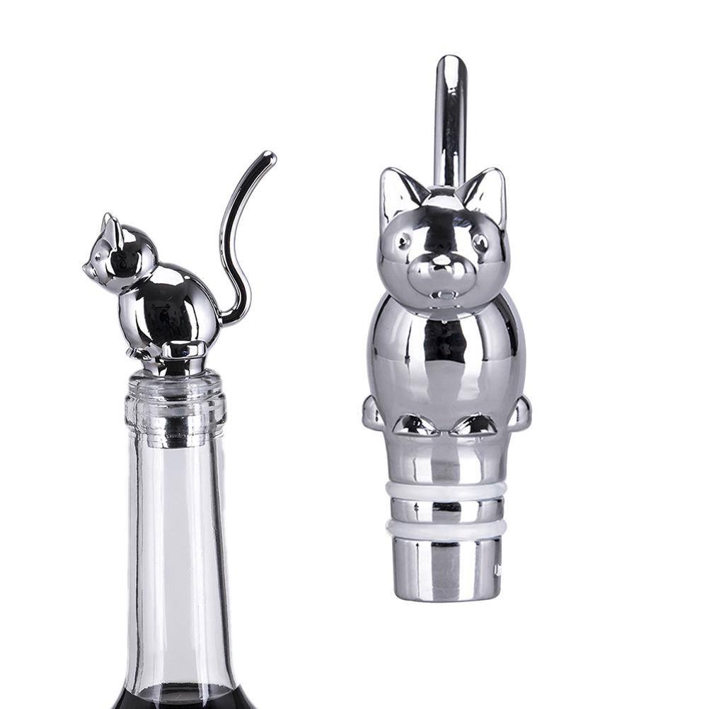 Unique Cat Theme Bottle Stopper for Wine Alloy Sealer Novelty Bar Tool Decorative Gift for Wine Lovers Home Bars