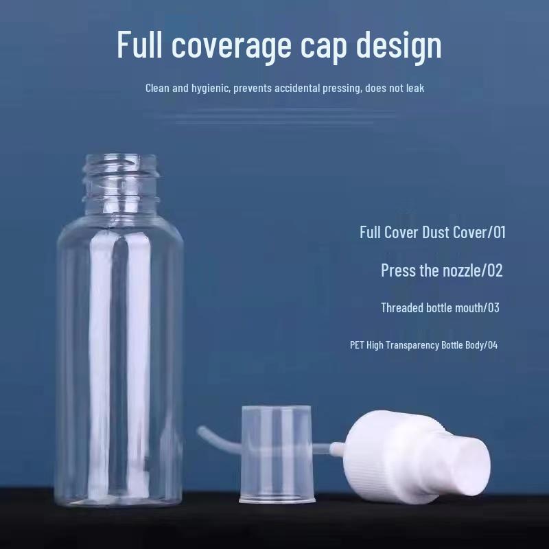 Fine Mist Spray Bottle - Refillable, Transparent Plastic, 50ml & 100ml Options for Toner or Alcohol 10ml Transparent