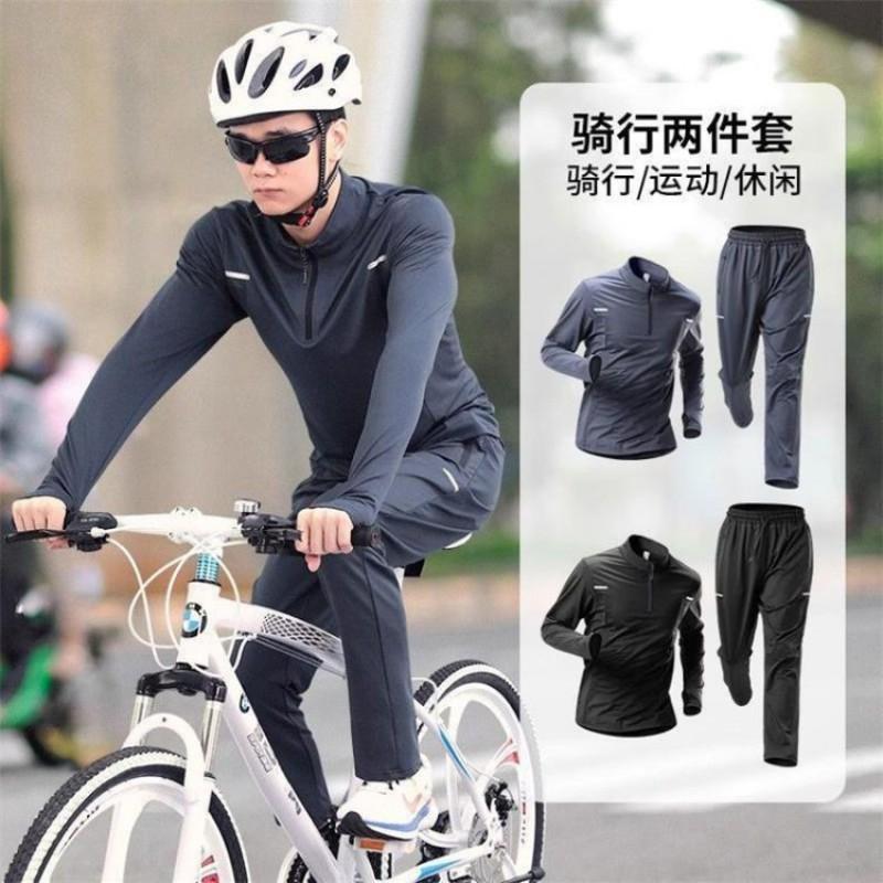 Mens Cycling Jersey Shorts Set Breathable Quick-Dry Mountain Bike Outfit Sport Wear