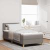 LED Box Spring Bed with Headboard Taupe 90 x 190 cm Fabric