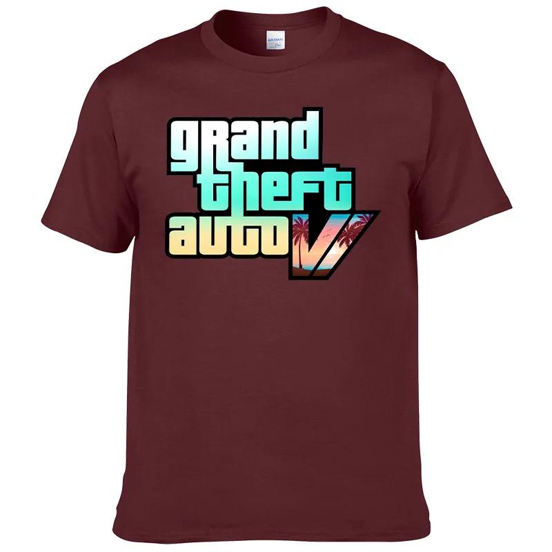 

Нова літня чоловіча футболка 2023 року Grand Theft Auto Gta Game Футболка з принтом 100% бавовна з круглим вирізом Top Street з короткими рукавами F118 XXXXL хакі