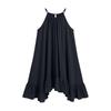 Spring Summer Sleeveless Pleated Halter Vacation Dress for Women
