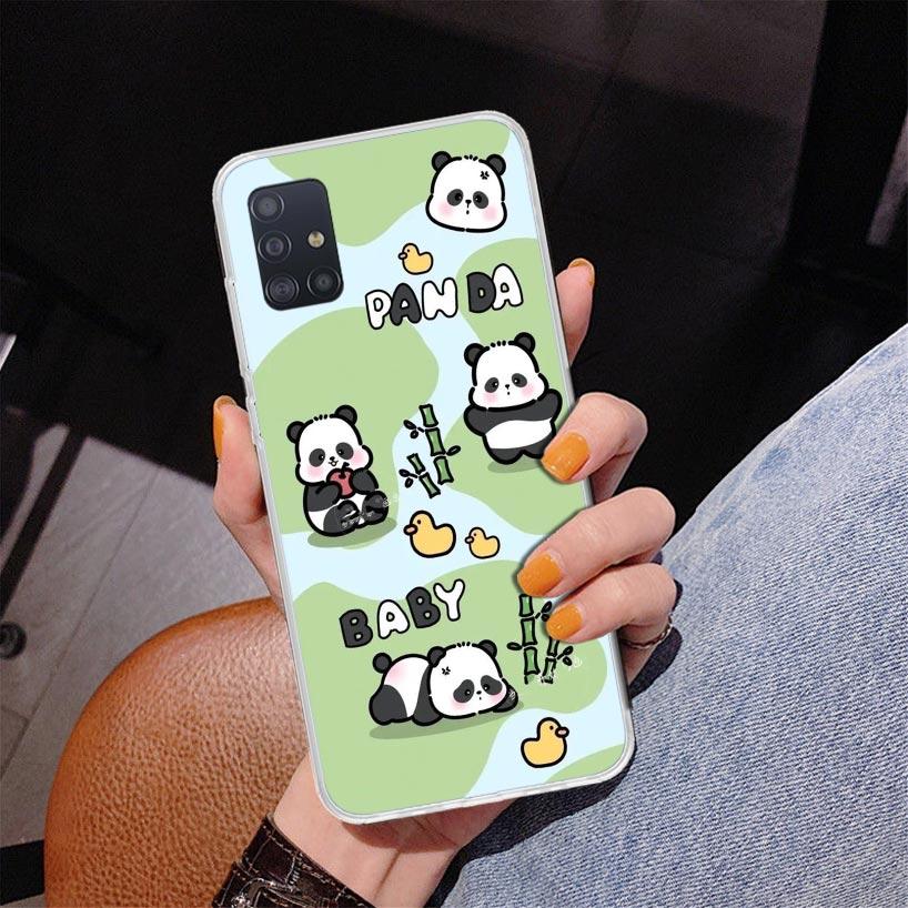 Cartoon Cute Panda Bear Phone Case For Samsung Galaxy A52 A32 A22 A12 A51 A31 A50S A30S A20S A10S Note 20 Ultra 10 Plus S10 A72