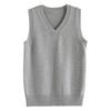 Damen Strickweste V-Ausschnitt Ärmellos Rippenbesatz Einfarbig Weste Tops Herbst Winter Lockere Passform Strickmode