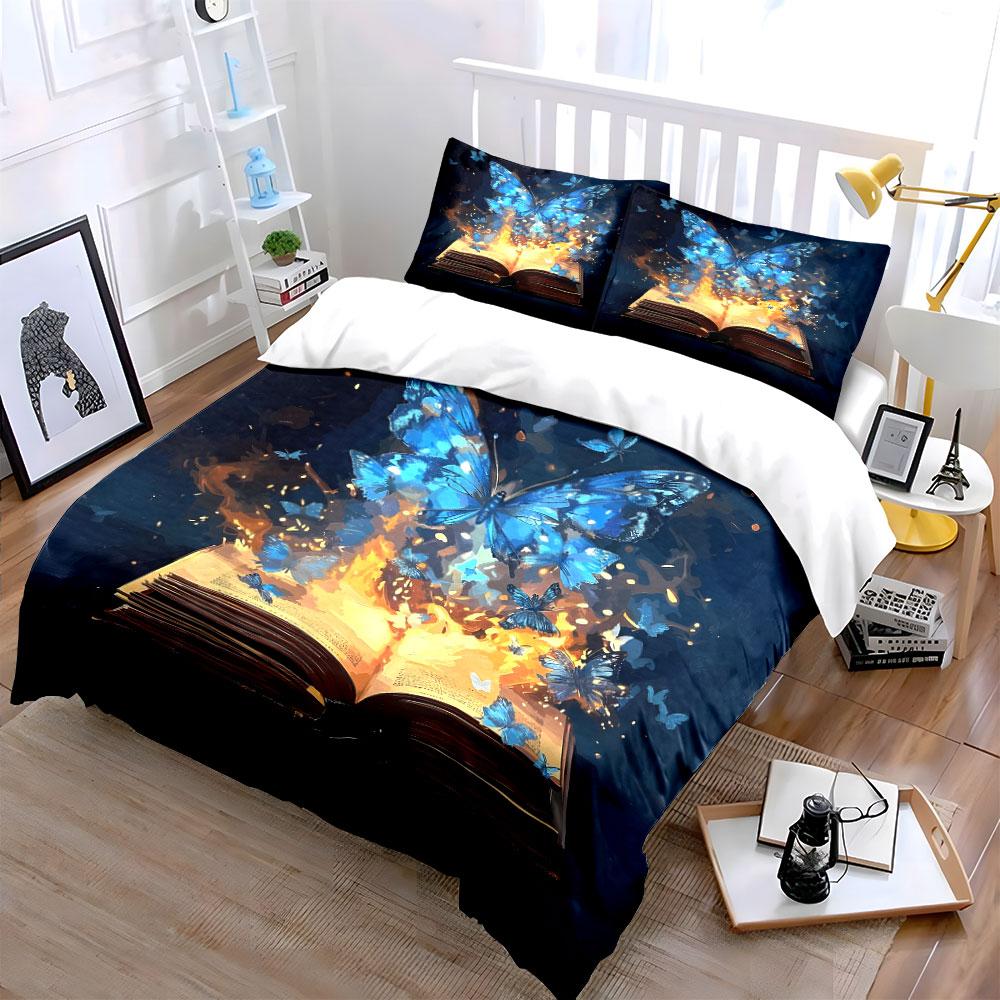 Magical Book Set For Inspiration  Kid'S And Adults' Bedroom Decor, Exquisite Three-Piece Bedding Set Gift