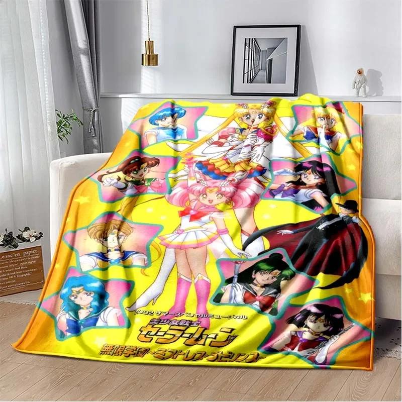 Pătură drăguță S-Sailor-Moon cu desene animate 3D imprimate modă moale confortabilă sufragerie dormitor canapea pat pătură de călătorie cadou de aniversare pentru copii