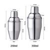 350/550/750ml Stainless Steel Cocktail Shaker Shaker for Cocktails Accessories Boston Style Shaker Party Bar Tools JBGJ01
