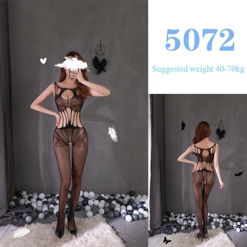 Sexy Lingerie Sexy Mesh Clothing Stockings Mesh Socks Open Cut No Take Off Women's Hollow Out Uniform Set  Jumpsuit Socks