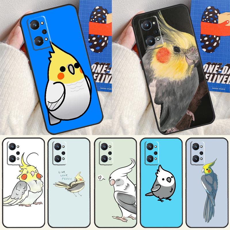 Cartoon Animal Chubby Cockatiel For Realme GT7 Pro GT 6T 6 5 C67 C61 C55 C53 C51 C21Y C25S C75 10 11 12 13 14 Pro Plus Case