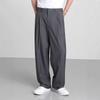 Men Loose Wide Leg Straight Cut Non Iron Casual Business Suit Trousers