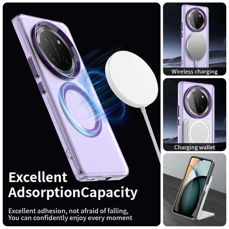 For Honor Magic 7 Lite Shockproof Matte Translucent Phone Case For Honor Magic 7 Lite for Magsafe Wireless Charge Back Cover