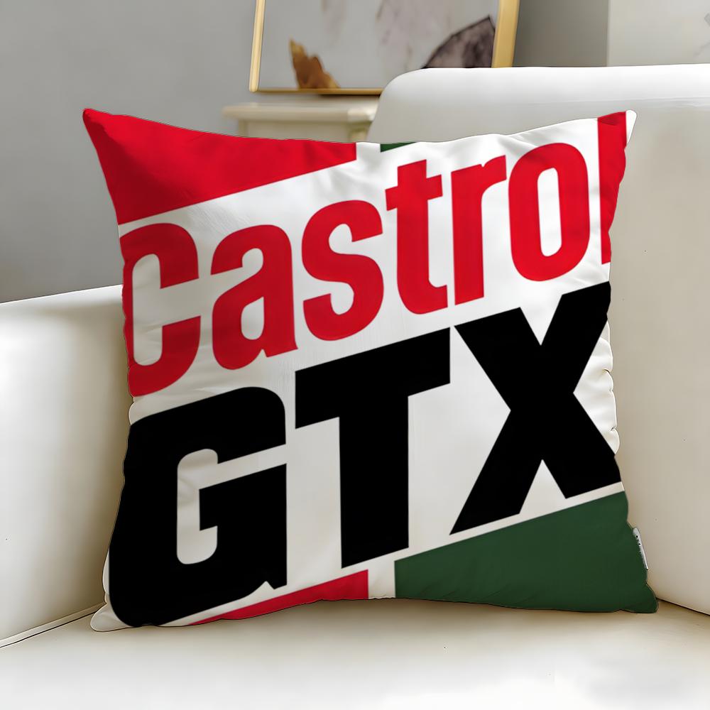 classic brand Castrol Cushion Cover Soft  EasyWash Pillow Case  Versatile for Couch Bed Travel and Office