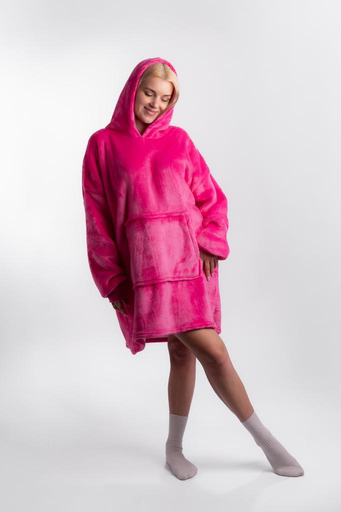 Blanket sweatshirt thick blanket hoodie 2in1 pink oversize birthday gift