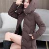 Winter Women's Thick And Warm Mid To Long Hooded Cotton Jacket M-3XL