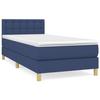 3140911 vidaXL Lit à sommier tapissier avec matelas Bleu 90x200 cm Tissu