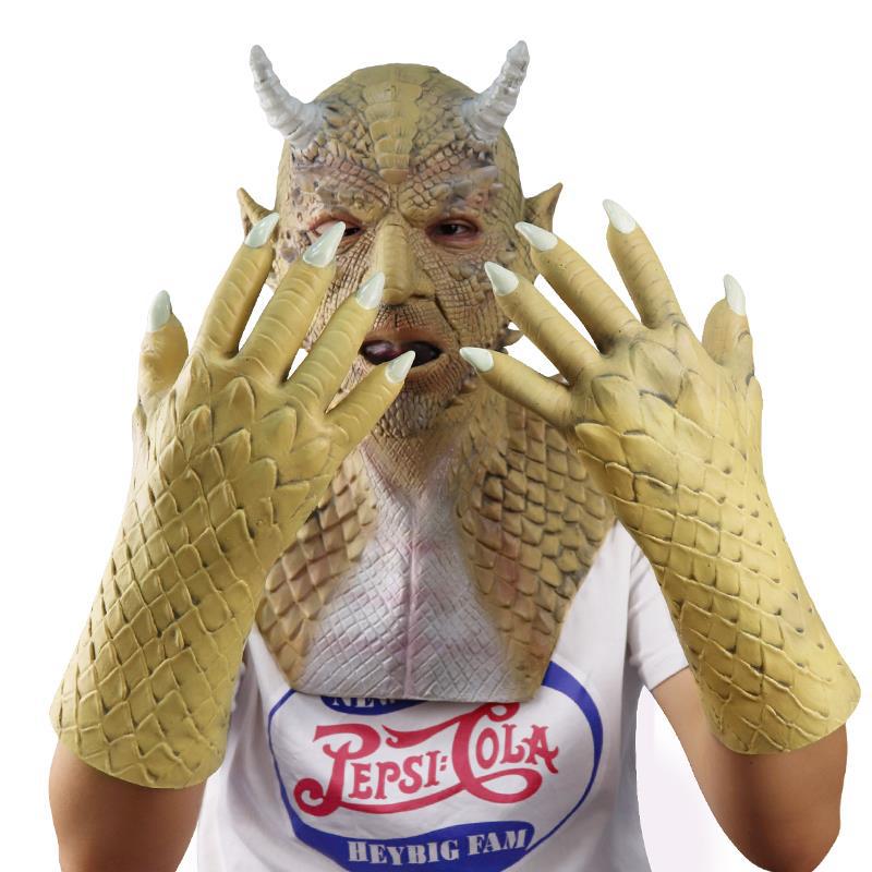 

Diablo Belial Belial Mask Mask Glove Halloween Party Cosplay Horror props Desert-colored gloves