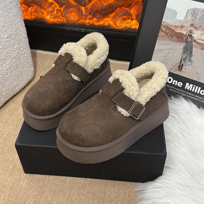 

Женские зимние ботинки на толстой подошве толщиной в фут, новинка 2025 года, утепленные и утолщенные, с интегрированным мехом, увеличивающие рост, хлопковые ботинки для Северо-Востока 40 темно-коричневого