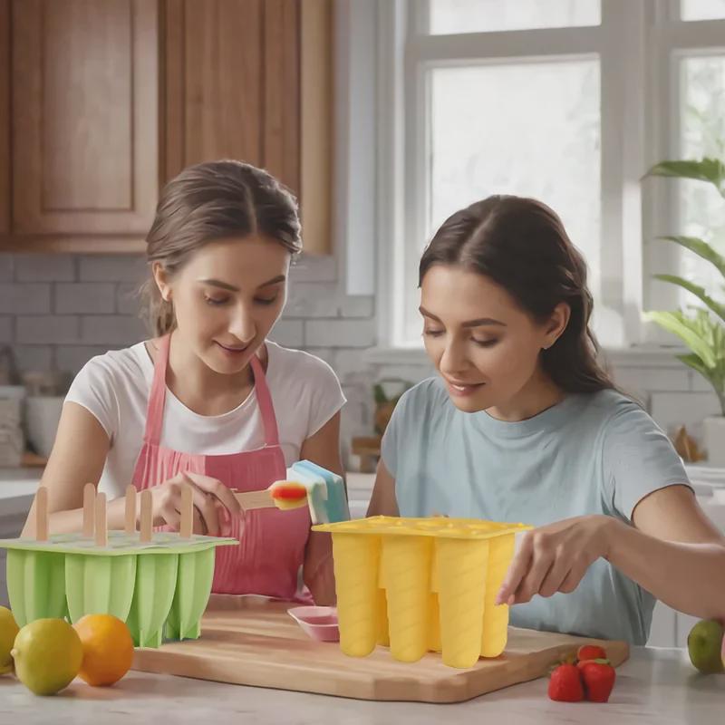 Sanxin 6-Spiral-Silikonform für selbstgemachtes Eis am Stiel