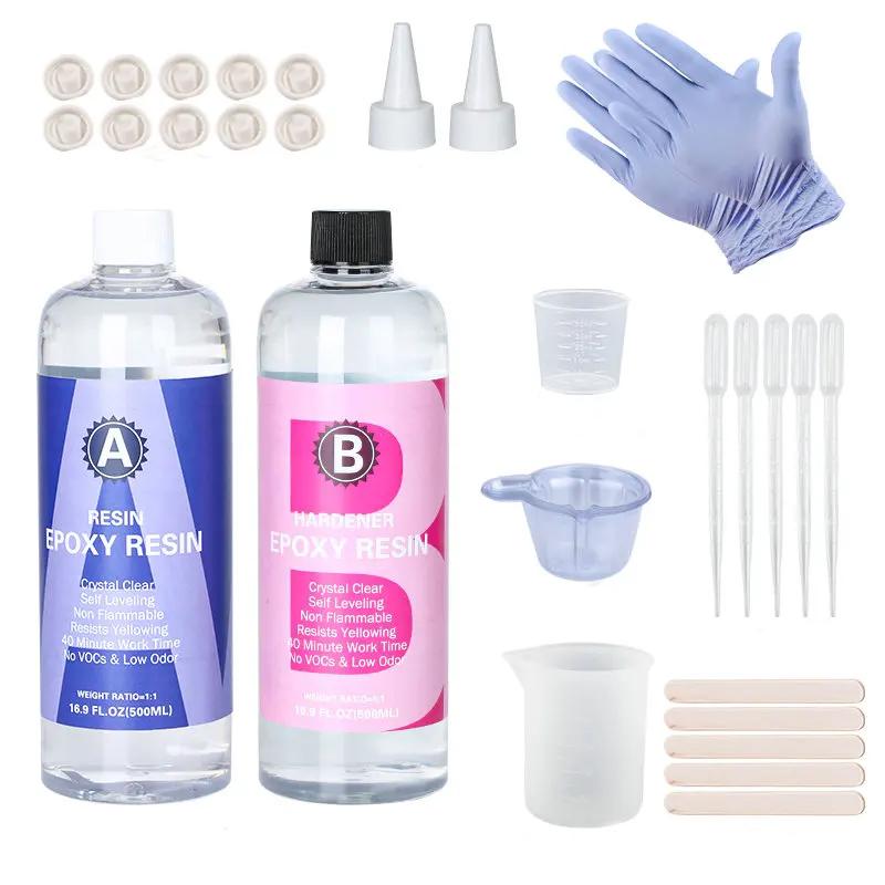 Einfache Mischung 1:1 Hochglanz Harz und Hartes Kristallklares Epoxidharz Kit für Kunstguss Harz Schmuckprojekte DIY Becher Handwerk