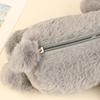 1Pc Cute Rabbit Shape Plush Pencil Case Plush Animal Stuffed Toy Stationery Pouch Makeup Bag Storage Bag School Supplies