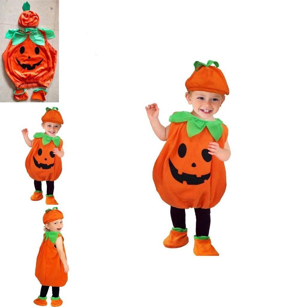 Vibrant Orange Pumpkin Fancy Dress For Children Halloween Celebration Events