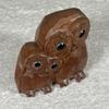 [USED]Hida Ichii Ittobori (Single-Knife Wood Carving) Created by Traditional Craftsman Hisayuki Wani – "Parent and Child Owls" – Lucky Charm Ornament