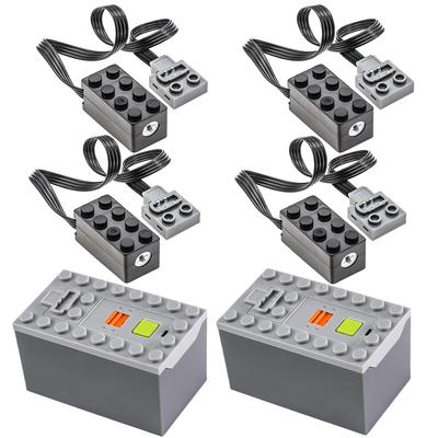 6-Piece Technical Parts Power Functions Kit Set with AAA Box Miniature Motors Compatible with Major Brands of Building Block Toy Cars