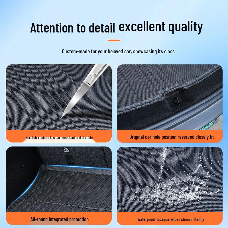 Tesla Model Y Trunk Mat - Full Coverage TPE Interior Tail Box Mat