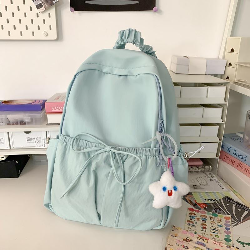 Simple schoolbag treasure girl casual bow backpack versatile primary and secondary school students high value backpack