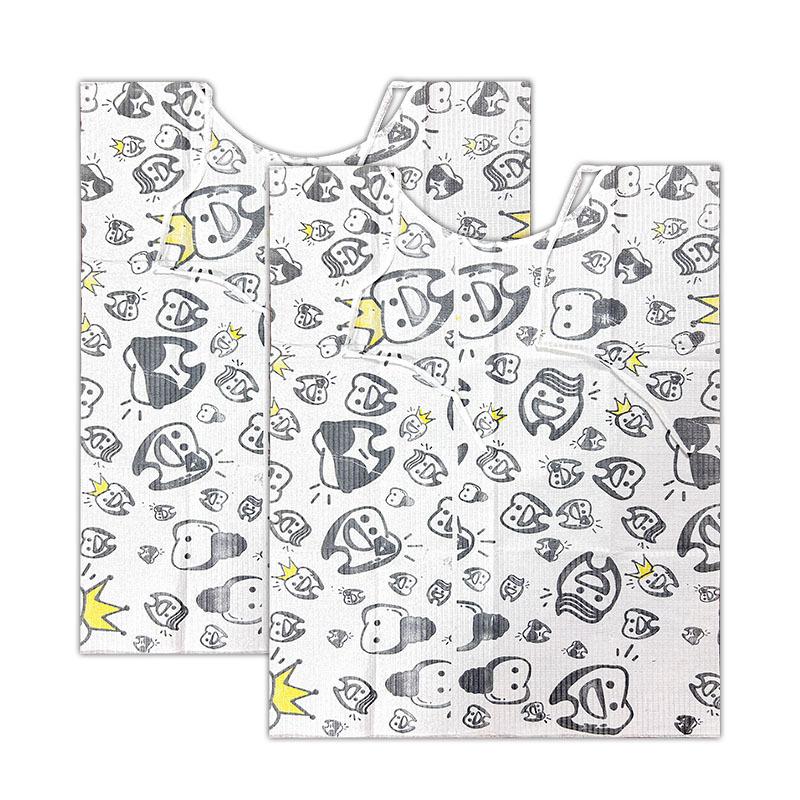 Nigf 100 kusů/balení Jednorázové dentální bryndáky s jednotlivými stuhami, Modré nepromokavé listy