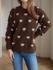 Autumn and Winter New Product Design Sense, Caring Jacquard Casual Round Neck Pullover Sweater, Women's Loose and Slimming Knitted Top 3496 KTB