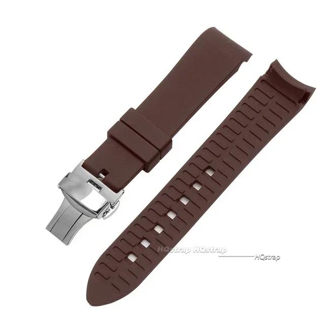 Curved End Silicone Strap for Swatch Stainless Steel Buckle 20mm 22mm Men Women Soft Waterproof Replace Watch Band for Seiko