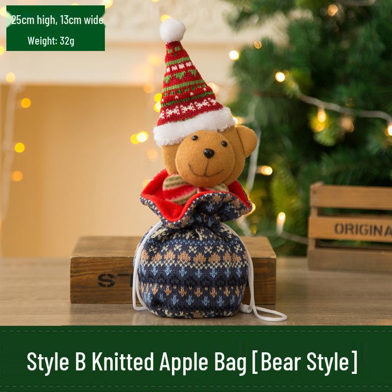 Creative Christmas Eve Apple Gift Bag with Candy Packaging