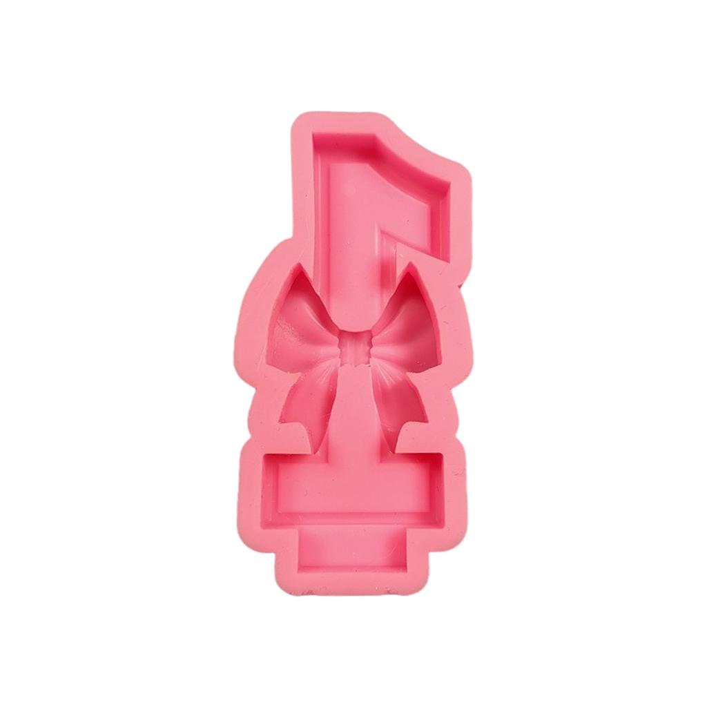 Bowknot Number Silicone Molds Castings Mould Epoxy Resin Mould Baking Molds Birthday Candle Molds Home Decorations