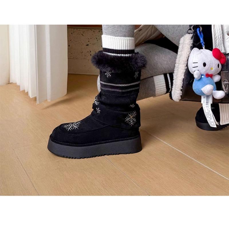 

Женские зимние утепленные сноубутсы на толстой подошве, с увеличенной высотой, нескользящие, износостойкие, для активного отдыха, спортивные, длинные хлопковые сапоги 40