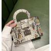 A High-end, Light Luxury, Niche Crocodile and Snake Pattern Small Box Bag with A Shoulder and Hand