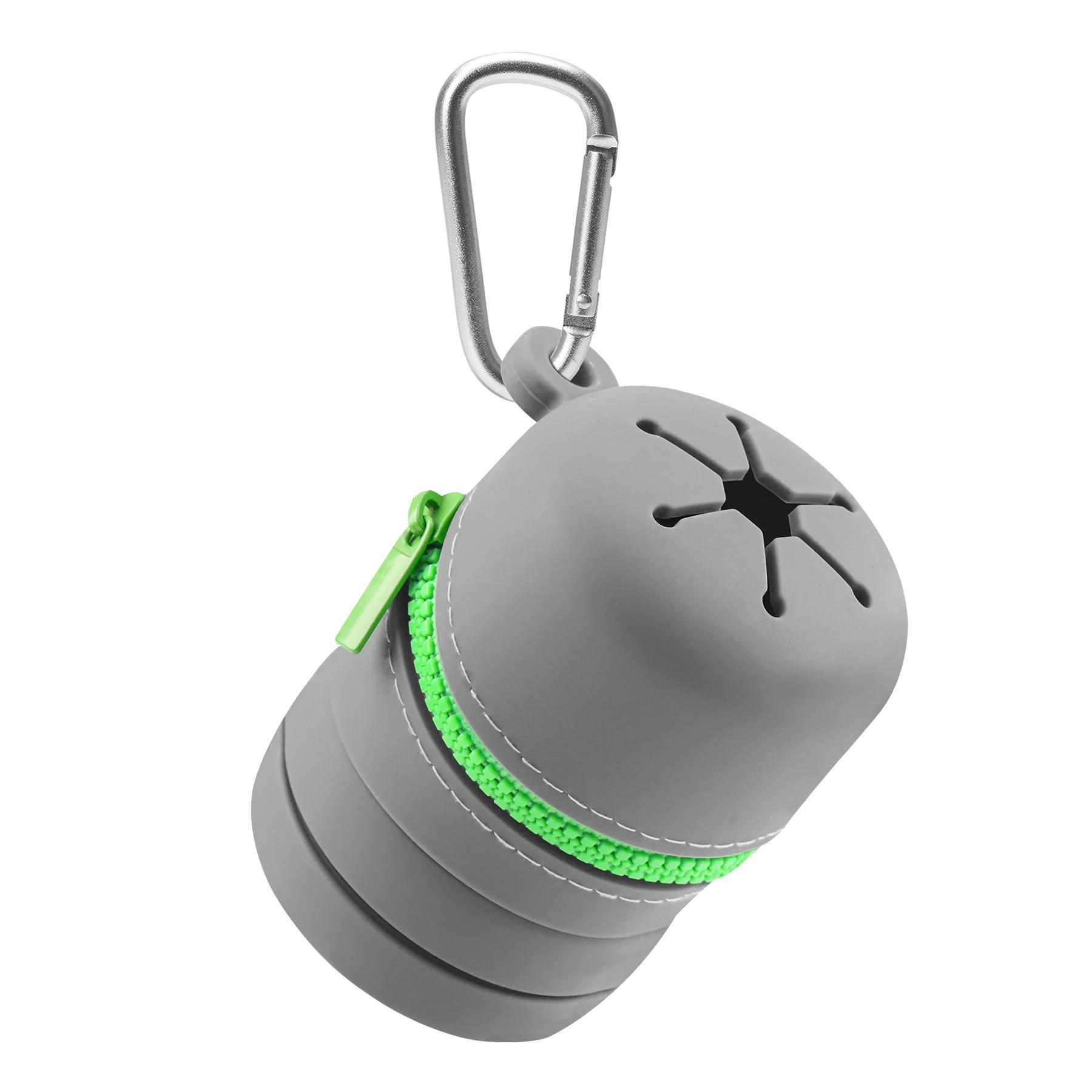 

Fly Fishing Box Foldable Silicone Boxes With Zipper Portable Multifunctional Trash Can With Carabiner Clips Fishing Accessories