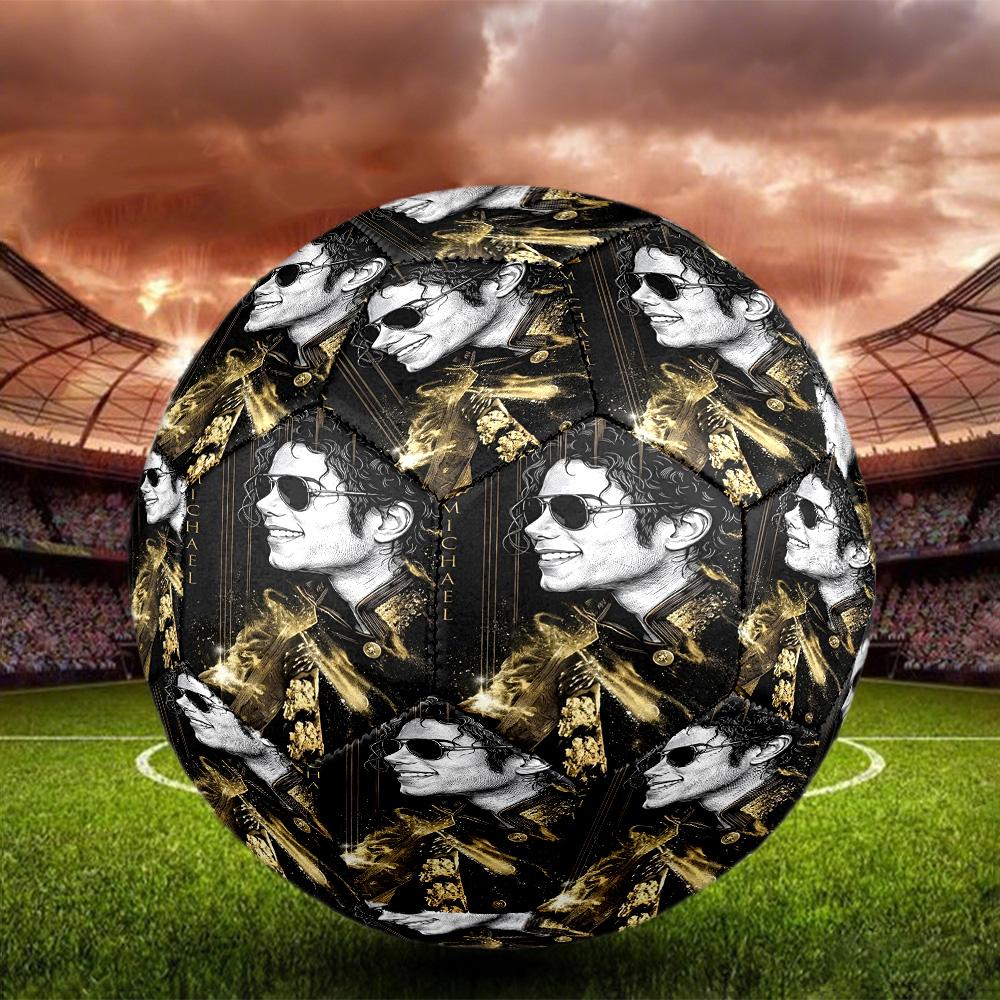 Michael Jackson Print Size 5 Soccer Ball, Standard Match Football for Sports Game and Team Practice, Ideal Gift for Soccer Fans